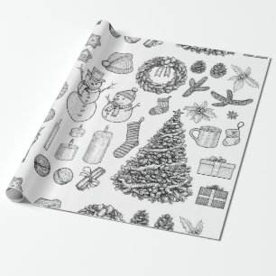 Presente Papel de enrolamento de natais vintages