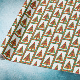 Presente Papel de enrolamento de Natal da Xadrez de Árvore 