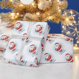 Presente Papel de enrolamento de Natal de papais noeis