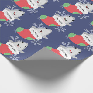 Presente Papel de enrolamento de natal de tubarão-branco