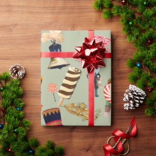 Presente Papel de enrolamento de natal do docinho Nutcracke