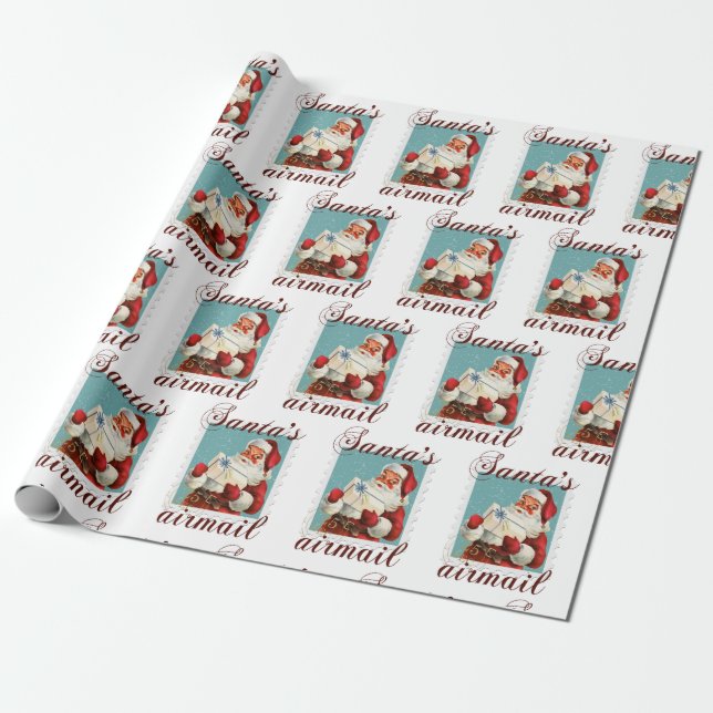 Presente Papel de enrolamento de natal dos papais noeis (Desenrolado)