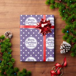 Presente Papel de enrolamento de Natal em Bolinhas roxas