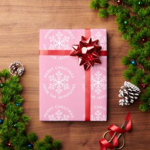 Presente Papel de enrolamento de Natal em Floco de Neve Ros
