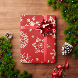 Presente Papel de enrolamento de Natal em flocos de neve ve