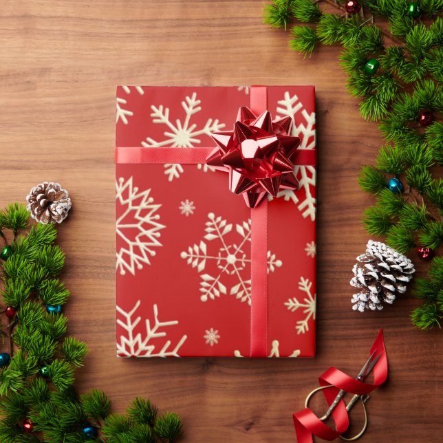 Presente Papel de enrolamento de Natal em flocos de neve ve (Presente de Natal)