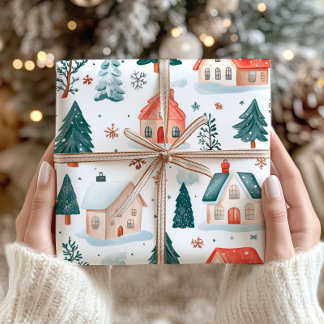Presente Papel de enrolamento de natal na Fazenda de invern