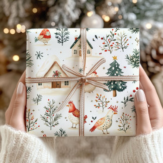 Presente Papel de enrolamento de natal na Fazenda de invern