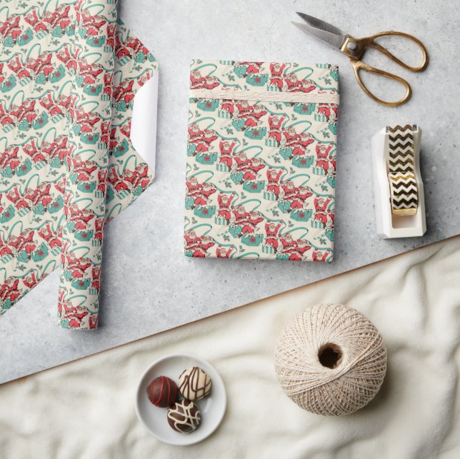 Presente Papel de enrolamento de natal para Papais noeis re (Artesanato)