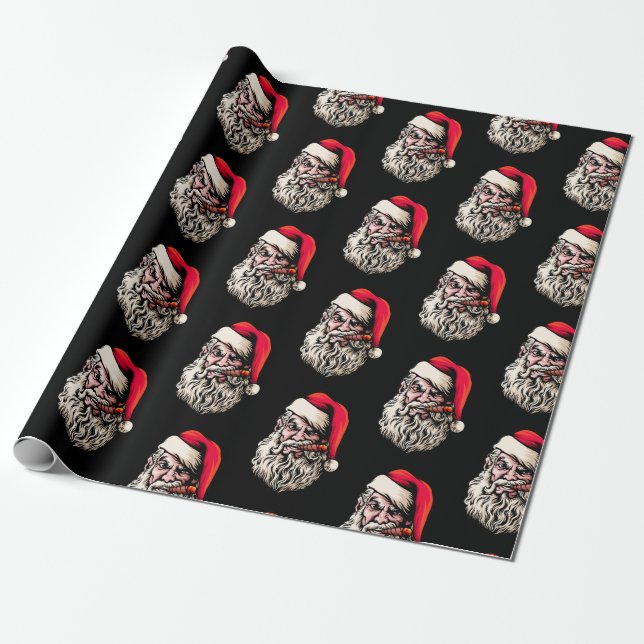 Presente Papel de enrolamento de Natal para Papais noeis ru (Desenrolado)