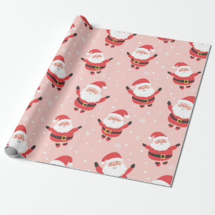 Presente Papel de enrolamento de Natal rosa para Papais noe