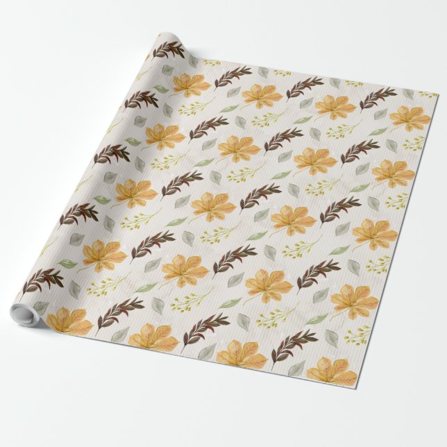 Presente Papel de enrolamento de outono/flor amarela (Desenrolado)