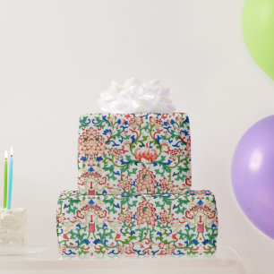 Presente Papel de enrolamento de padrão botânico floral col