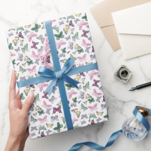Presente Papel de enrolamento de padrão da borboleta elegan