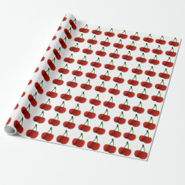 Presente Papel de enrolamento de padrão de cereja