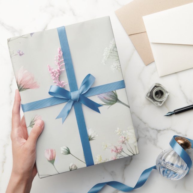 Presente Papel de enrolamento de padrão de flor selvagem le (Presentear)