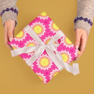 Presente Papel de enrolamento de padrão de girassol amarelo