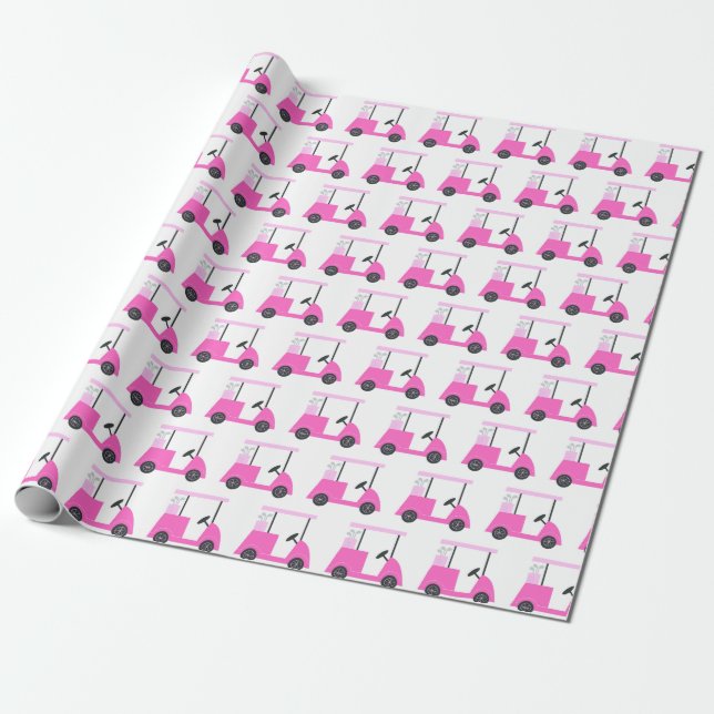 Presente Papel de enrolamento de padrão do carrinho de golf (Desenrolado)