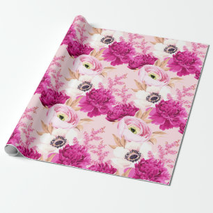 Presente Papel de enrolamento de padrão floral