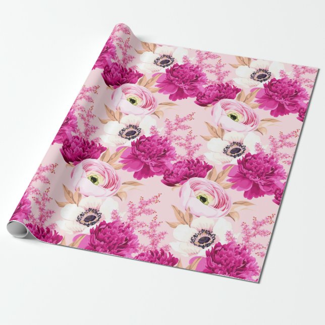 Presente Papel de enrolamento de padrão floral (Desenrolado)