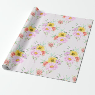 Presente Papel de enrolamento de padrão floral