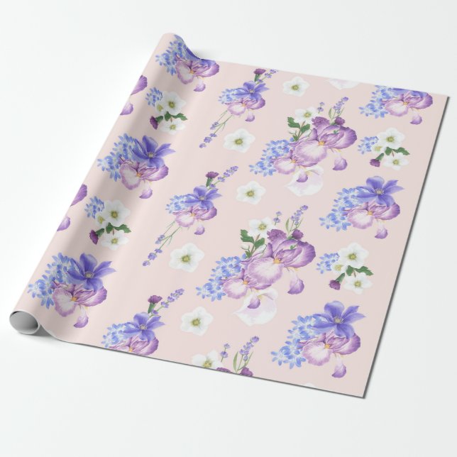 Presente Papel de enrolamento de padrão floral (Desenrolado)
