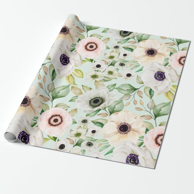 Presente Papel de enrolamento de padrão floral (Desenrolado)