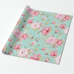 Presente Papel de enrolamento de padrão floral