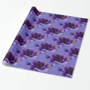 Presente Papel de enrolamento de padrão floral de Rosas rox
