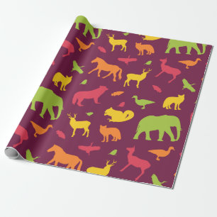 Presente Papel de enrolamento de padrões animais