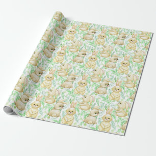 Presente Papel de enrolamento de padrões de coelhos bonitos