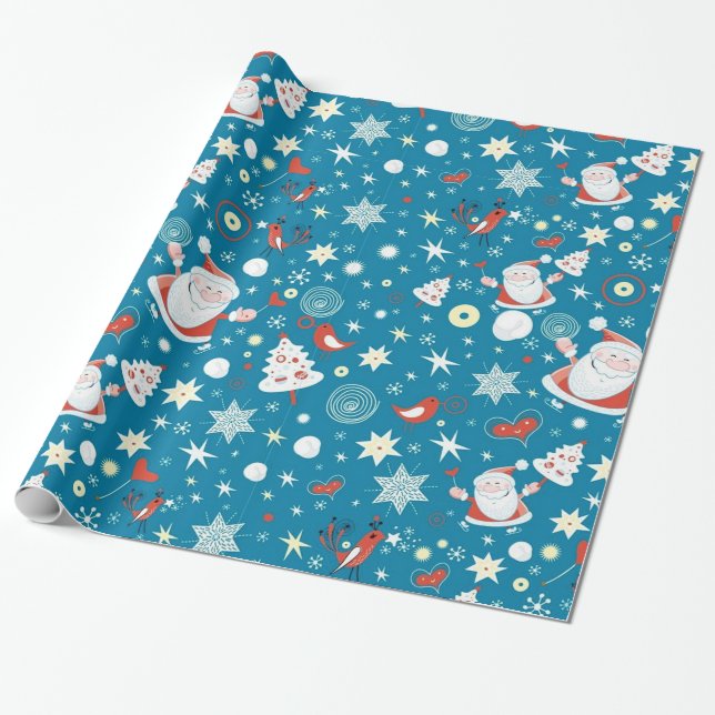 Presente Papel de enrolamento de padrões de natal para Papa (Desenrolado)