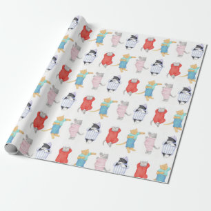 Presente Papel de enrolamento de PAJAMAS CATS