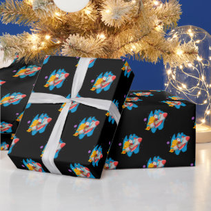 Presente Papel de enrolamento de Papais noeis de espaço