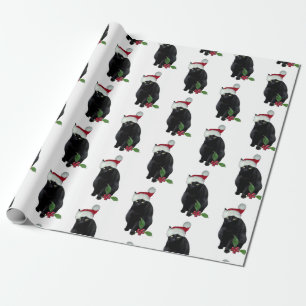Presente Papel de enrolamento de Papais noeis de Gato Preto