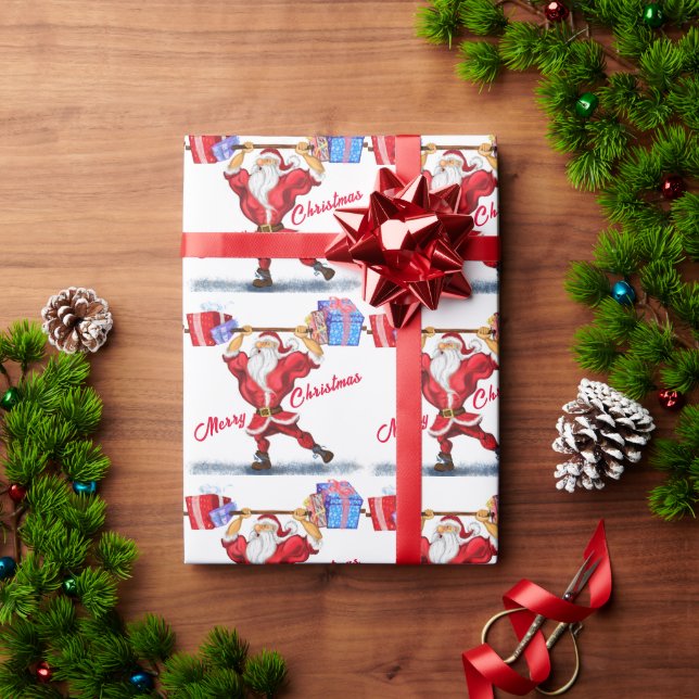 Presente Papel de enrolamento de Papais noeis de malhação (Presente de Natal)