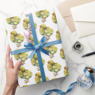 Presente Papel de enrolamento de páscoas - Frango Amarelo P