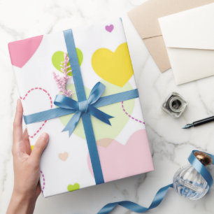 Presente Papel de enrolamento de Pastel Hearts
