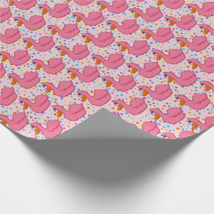 Presente Papel de enrolamento de pata rosa