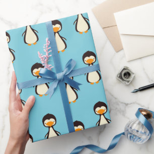 Presente Papel de enrolamento de pinguins