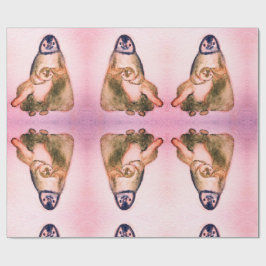 Presente Papel de enrolamento de pinguins