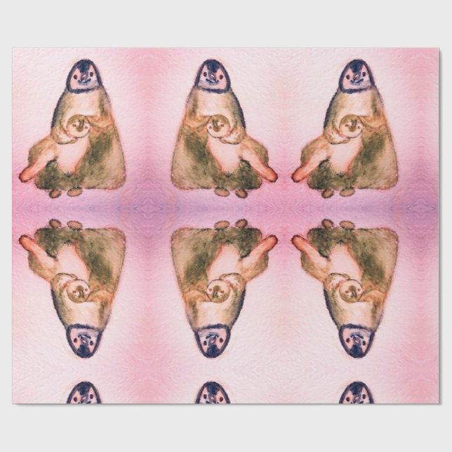 Presente Papel de enrolamento de pinguins (Aberto)