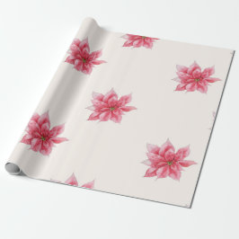 Presente Papel de enrolamento de poinsettia rosa