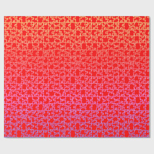 Presente Papel de enrolamento de Quebra-cabeça amarelo-verm