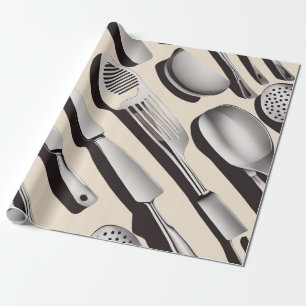 Presente Papel de enrolamento de temas de utensílios de coz
