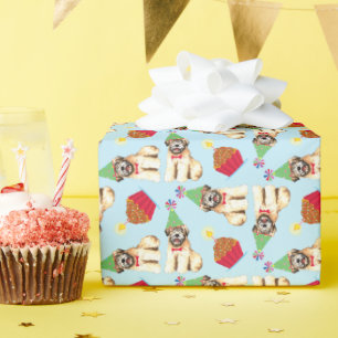 Presente Papel de enrolamento de Terrier, com Cupcake de an