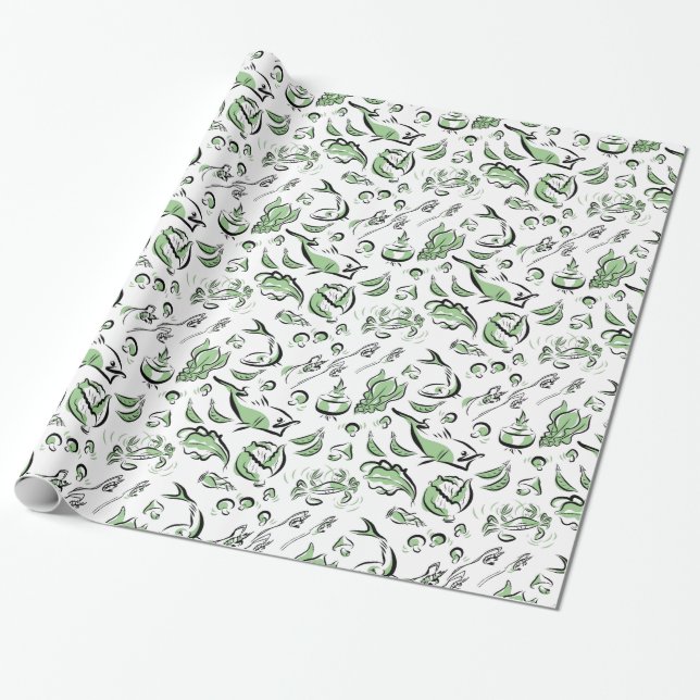 Presente Papel de enrolamento de tinta da cozinha chinesa m (Desenrolado)