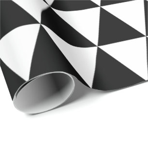Presente Papel de enrolamento de triângulos pretos e branco