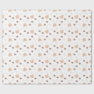 Presente Papel de enrolamento de ursos de pelúcia