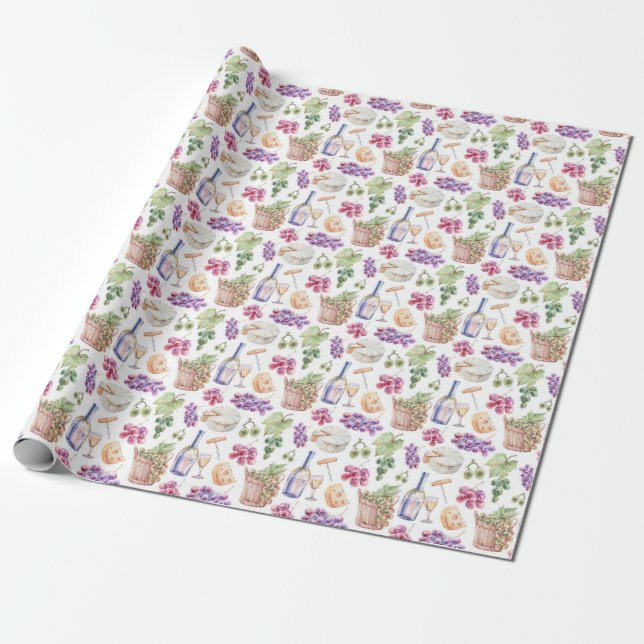 Presente Papel de enrolamento de vinho e queijo (Desenrolado)